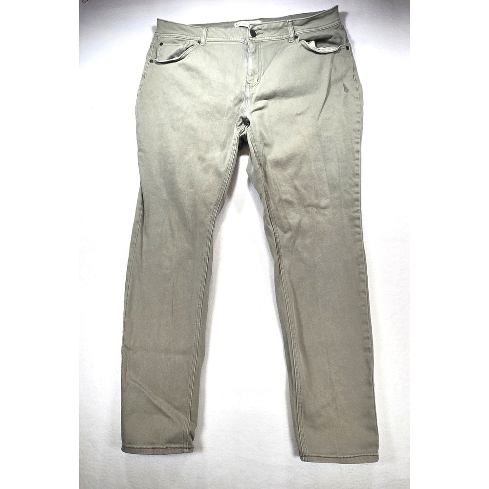 ESTโ 1946 Denim Womens High Rise Skinny Jeans Olive Green Sage Size 16W Stretch